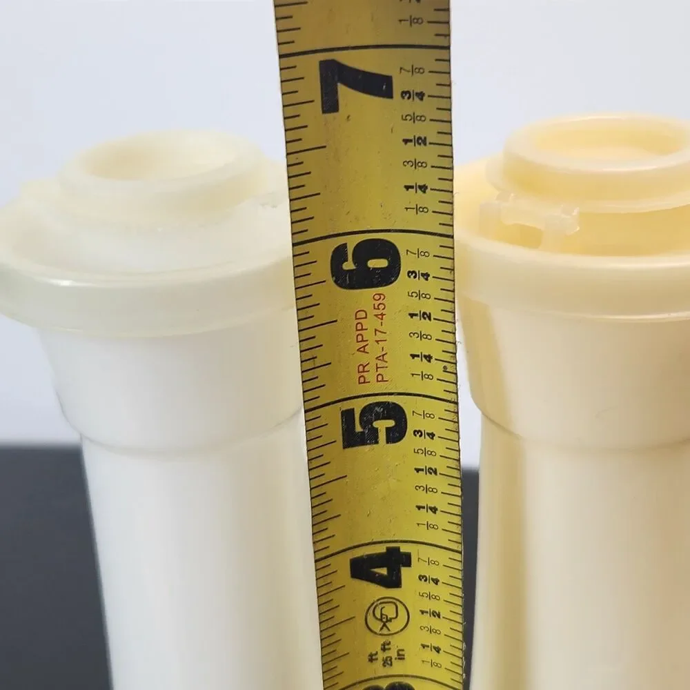 Vintage Tupperware Salt and Pepper Shakers Hourglass 6” Tall Large White